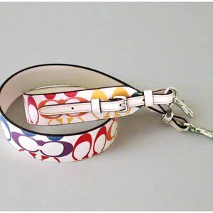 Coach CJ952 Rainbow Leather Replacement Strap White Canvas Crossbody